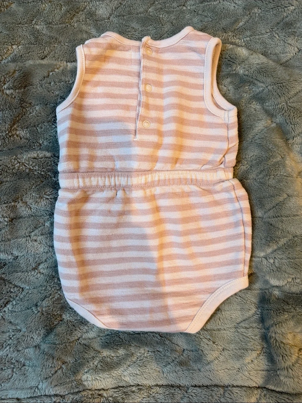 Carter's Pink and White Striped Knit Baby One-Piece
